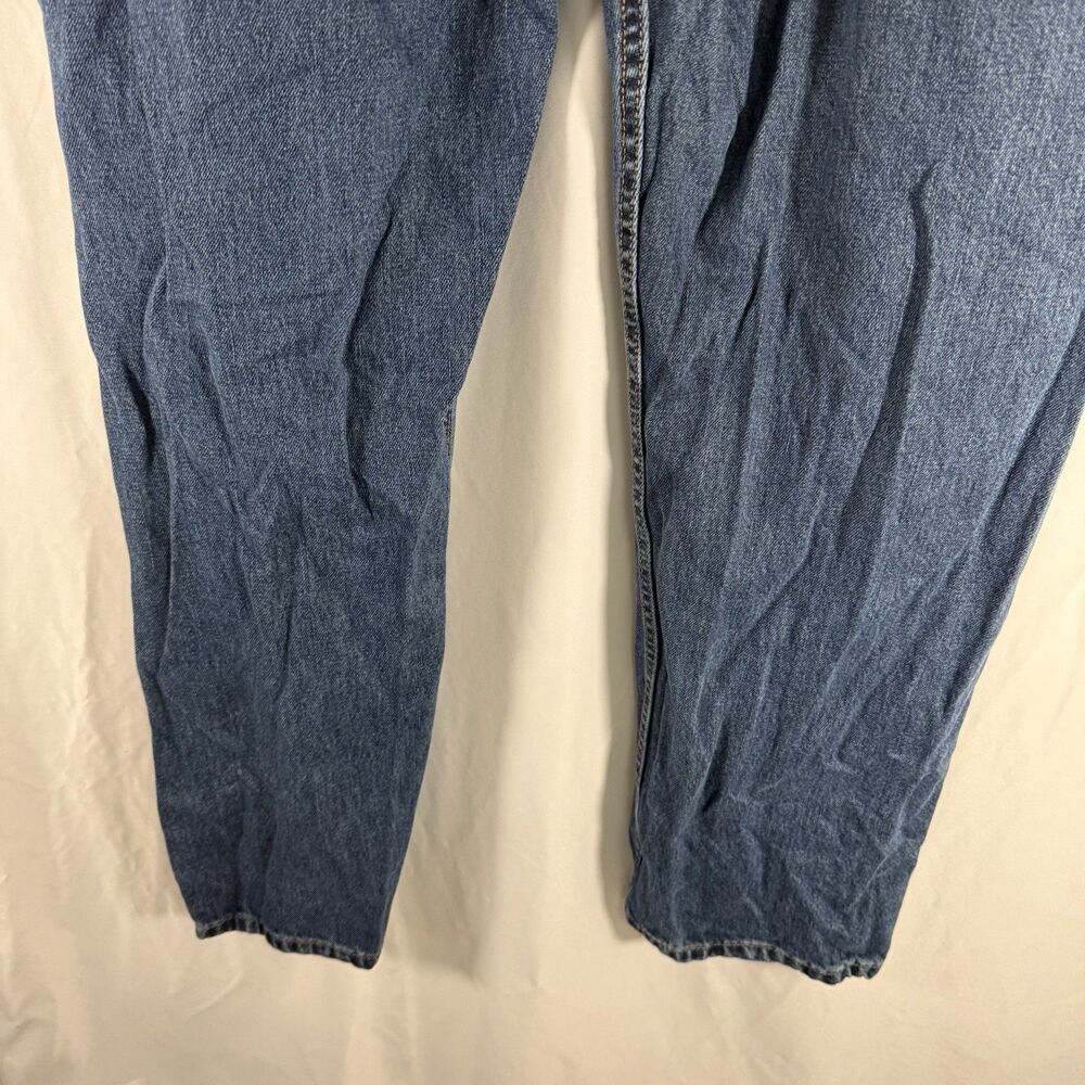Levis 505 Jeans Men's 46x32 Medium Wash Blue Denim 5 Pocket Tapered Cotton Blend - Picture 9 of 12